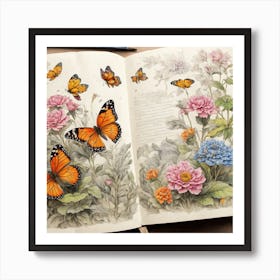 Butterfly Garden,wall art, Affiche