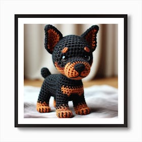 Crocheted Dobermann Art Print