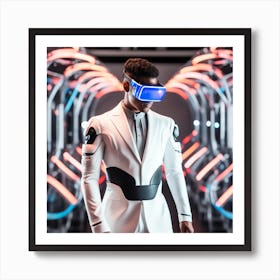 Futuristic Man In Futuristic Suit 31 Art Print