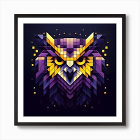 Pixel Owl Art Print