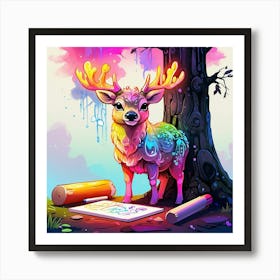 Colorful Deer 6 Art Print