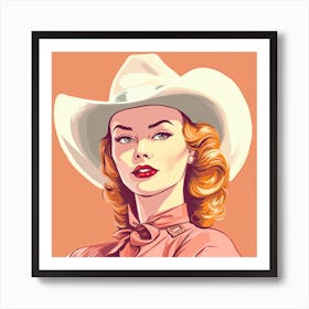 Cowgirl Portrait Face 2 Art Print