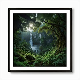 Waterfall In The Forest 5 Art Print