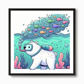 Polar Bear Underwater 2 Art Print