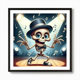 Skeleton In A Hat 1 Art Print