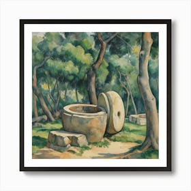 Millstone And Cistern Under Trees Paul Cezanne Art Print 2 Art Print