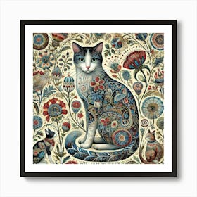 william morris cat print 2 Art Print