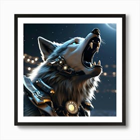 Wolf In Space Art Print