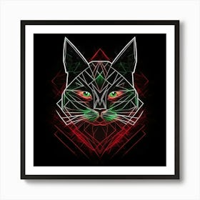 Geometric Cat 1 Art Print