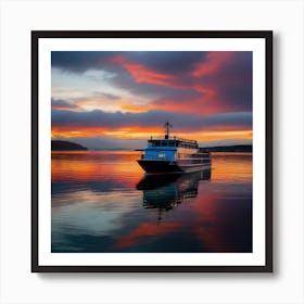 Sunset Cruise Ship 17 Art Print