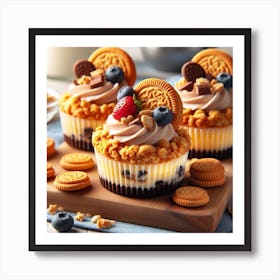 Oatmeal Oreo Cupcakes Art Print