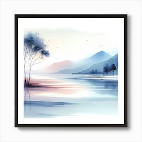 Watercolor Landscape Painting 18 Art Print