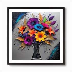 Flowers In A Vase 3 Art Print