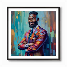 African Man In Colorful Suit Art Print