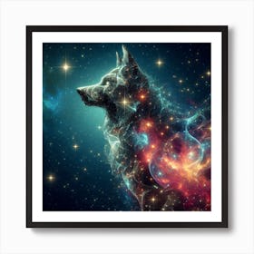 Wolf In Space 1 Art Print