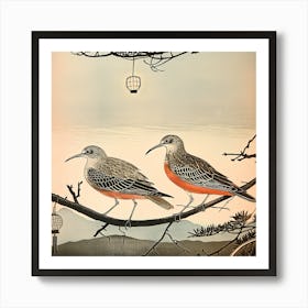 Water Fowl !Two Palanquins In A Grove Of Fallen Leaves Art Print