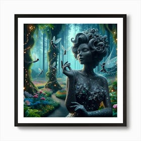 Fairy Stone Garden at Night 1 Art Print