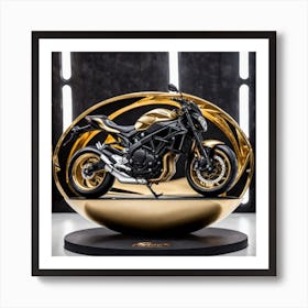 Gold Motorcycle 3 Art Print