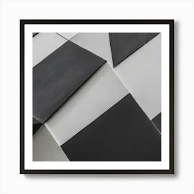 Firefly Abstract Geometry Of Black And White Wall Background; Textured Backdrop 52059 Art Print