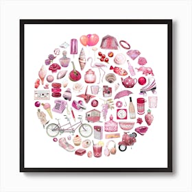 Pink Medley Square Art Print