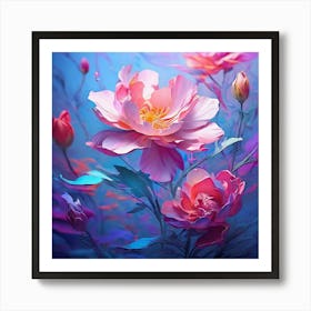 Peony Flowers 1 Art Print