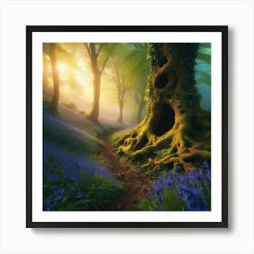 Bluebells In The Forest Art Print