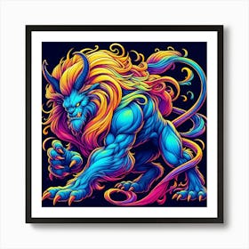 Psychedelic Lion 1 Art Print