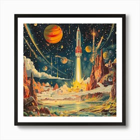 Space Rocket 3 Art Print