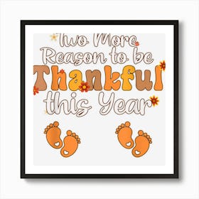 Thanksgiving Twin Pregnancy Baby Gender Reveal Thankful Art Print