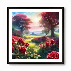 Roses In The Garden Art Print