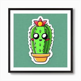 Cactus Inside Mexican Taco Sticker 2d Cute Fantasy Dreamy Vector Illustration 2d Flat Centere (32) Art Print