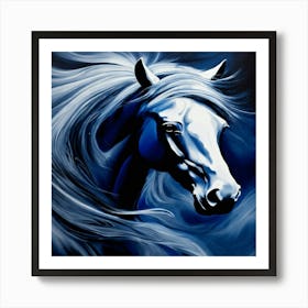 Blue Horse 1 Art Print