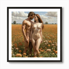 Couple In A Field Art Print