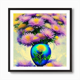 Aster Flowers 3 Art Print