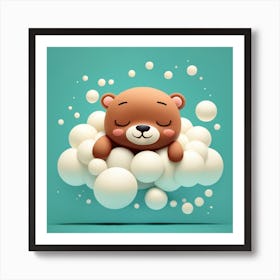 Bear Sleeping On A Cloud Art Print