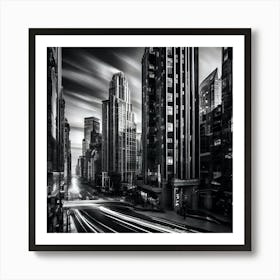 Cityscape In Black And White Art Print