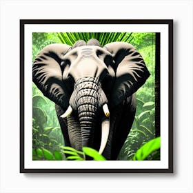 BIG Elephant Walked In The Jungle Art Print