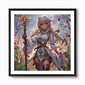 White Hair Anime Life Priest Art Print