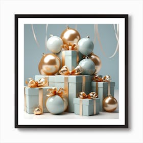 Elegant Christmas Gift Boxes Series005 Art Print