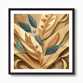 Firefly Beautiful Modern Detailed Botanical Rustic Wood Background Of Herbs And Spices; Illustration (2) Art Print