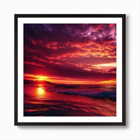 Sunset On The Beach 516 Art Print