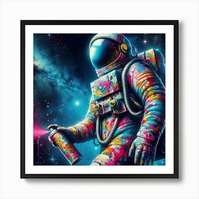 Astronaut In Space Painting Art Print