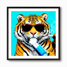 Tiger Smoking 1 Art Print