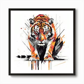 Abstract Tiger.Generated AI. Wall Art Print Poster