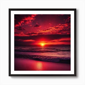 Sunset On The Beach 834 Art Print