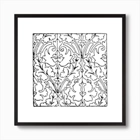 Sketched Boho Tile Art Art Print