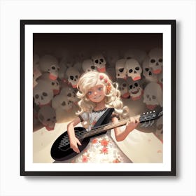 Girl With A Guitar Art Print