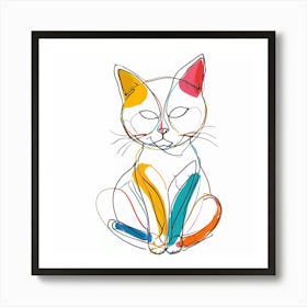 Whiskers of Wonder: The Colorful Calm of Cats Model III Art Print