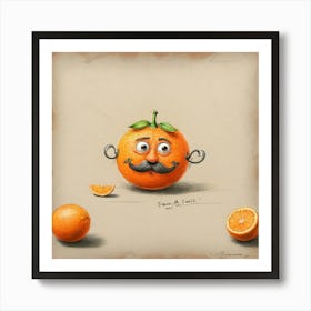 Orange Face 1 Art Print