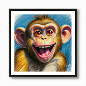 Happy Monkey Art Print